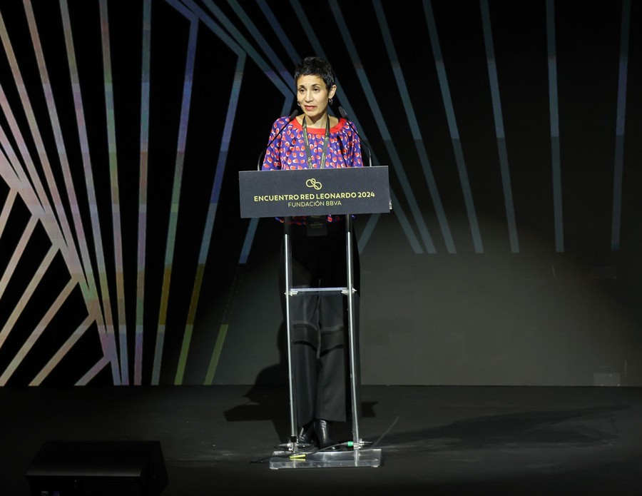 María Moreno Llácer (Ciencias Básicas) durante su intervención en el Encuentro Red Leonardo 2024.