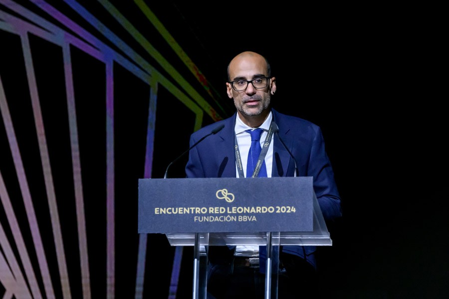 Pau Carazo Ferrandis (Biología, Ciencias del Medio Ambiente y de la Tierra) durante su intervención en el Encuentro Red Leonardo 2024.